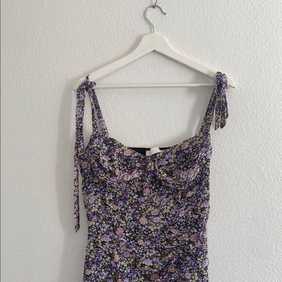 ASTR Floral Purple Dress Size Large - Picture 4 of 9